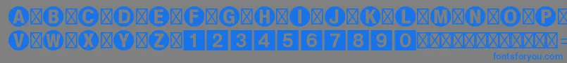 Bundesbahnpistd1-fontti – siniset fontit harmaalla taustalla