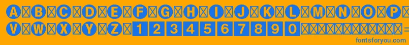 Шрифт Bundesbahnpistd1 – синие шрифты на оранжевом фоне