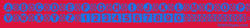 Шрифт Bundesbahnpistd1 – синие шрифты на красном фоне