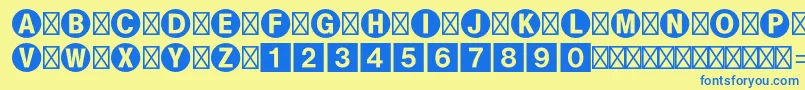 Bundesbahnpistd1-fontti – siniset fontit keltaisella taustalla