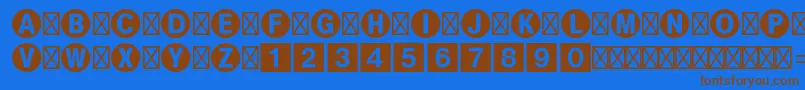 Шрифт Bundesbahnpistd1 – коричневые шрифты на синем фоне