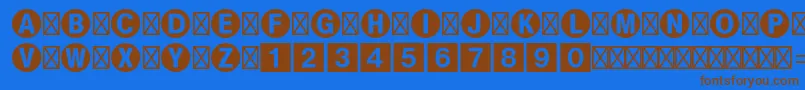 Bundesbahnpistd1 Font – Brown Fonts on Blue Background