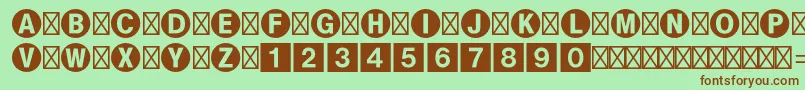 Bundesbahnpistd1 Font – Brown Fonts on Green Background