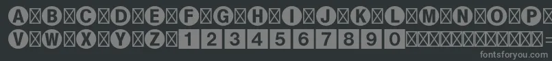 Bundesbahnpistd1-fontti – harmaat kirjasimet mustalla taustalla