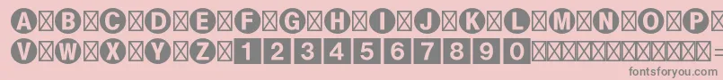 フォントBundesbahnpistd1 – ピンクの背景に灰色の文字