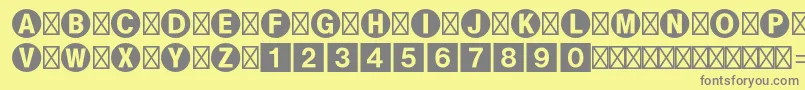 Bundesbahnpistd1 Font – Gray Fonts on Yellow Background