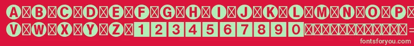 Bundesbahnpistd1 Font – Green Fonts on Red Background