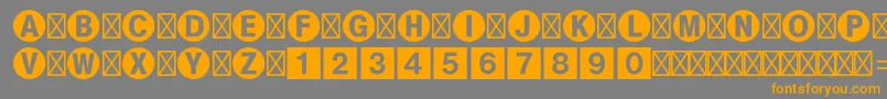 Bundesbahnpistd1-fontti – oranssit fontit harmaalla taustalla