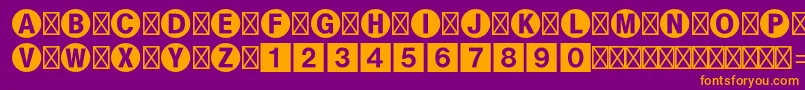 Шрифт Bundesbahnpistd1 – оранжевые шрифты на фиолетовом фоне