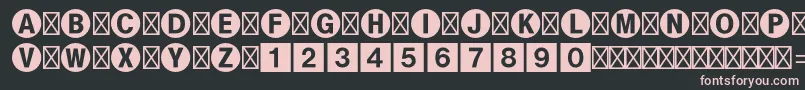 Bundesbahnpistd1-fontti – vaaleanpunaiset fontit mustalla taustalla