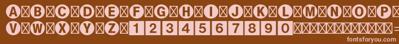 Bundesbahnpistd1-fontti – vaaleanpunaiset fontit ruskealla taustalla
