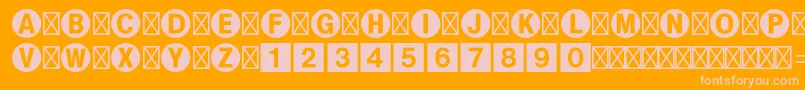 Шрифт Bundesbahnpistd1 – розовые шрифты на оранжевом фоне