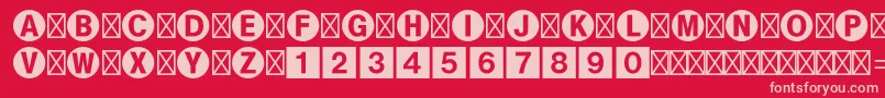 Bundesbahnpistd1 Font – Pink Fonts on Red Background