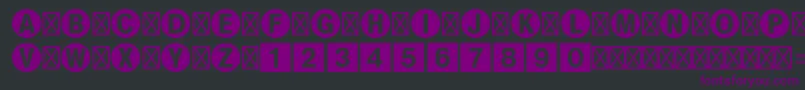 Bundesbahnpistd1-fontti – violetit fontit mustalla taustalla