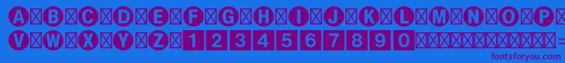Bundesbahnpistd1 Font – Purple Fonts on Blue Background