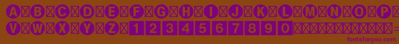 Bundesbahnpistd1 Font – Purple Fonts on Brown Background