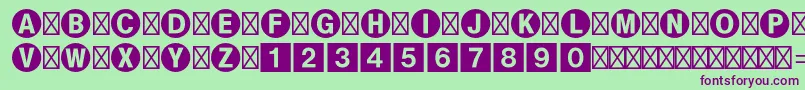Шрифт Bundesbahnpistd1 – фиолетовые шрифты на зелёном фоне