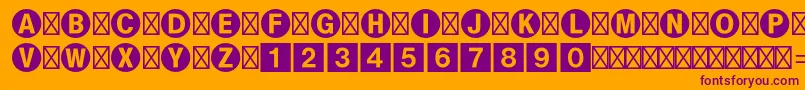 Bundesbahnpistd1-fontti – violetit fontit oranssilla taustalla