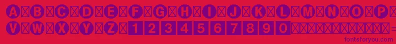 Bundesbahnpistd1-Schriftart – Violette Schriften auf rotem Hintergrund