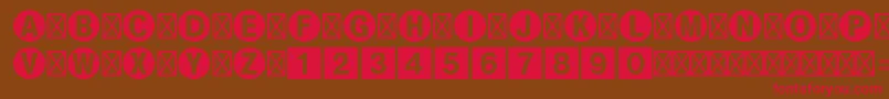Bundesbahnpistd1-fontti – punaiset fontit ruskealla taustalla