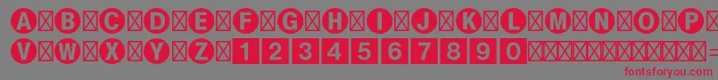 Шрифт Bundesbahnpistd1 – красные шрифты на сером фоне
