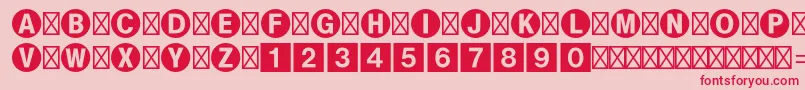 Шрифт Bundesbahnpistd1 – красные шрифты на розовом фоне
