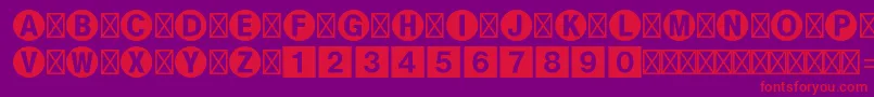 Bundesbahnpistd1-Schriftart – Rote Schriften auf violettem Hintergrund