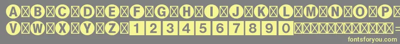 Шрифт Bundesbahnpistd1 – жёлтые шрифты на сером фоне