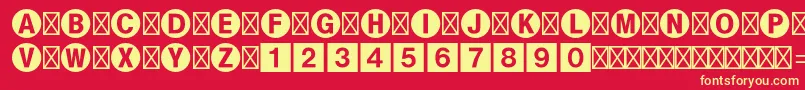 Bundesbahnpistd1 Font – Yellow Fonts on Red Background
