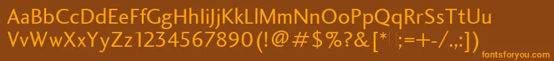Шрифт CharlotteSansBookPlain – оранжевые шрифты на коричневом фоне