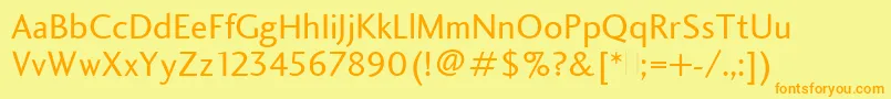 CharlotteSansBookPlain Font – Orange Fonts on Yellow Background