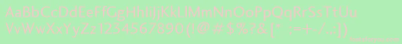 CharlotteSansBookPlain Font – Pink Fonts on Green Background