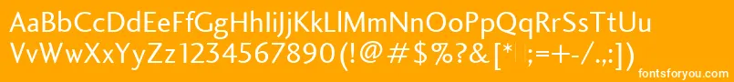 CharlotteSansBookPlain Font – White Fonts on Orange Background
