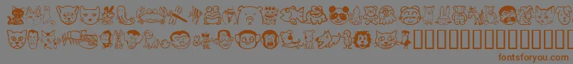 Sakabeanimal01 Font – Brown Fonts on Gray Background