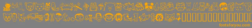 Sakabeanimal01 Font – Orange Fonts on Gray Background