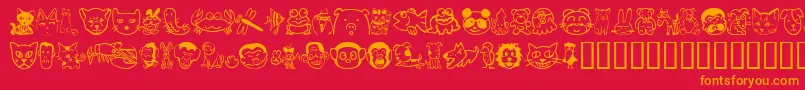 Sakabeanimal01 Font – Orange Fonts on Red Background