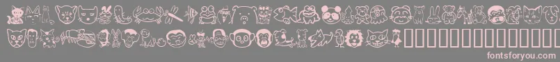 Sakabeanimal01 Font – Pink Fonts on Gray Background