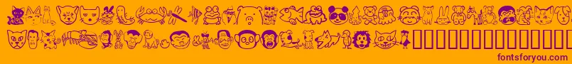 Sakabeanimal01 Font – Purple Fonts on Orange Background