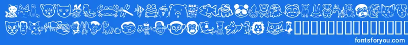 Fonte Sakabeanimal01 – fontes brancas em um fundo azul