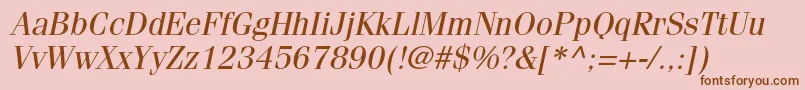 FenicestdOblique Font – Brown Fonts on Pink Background