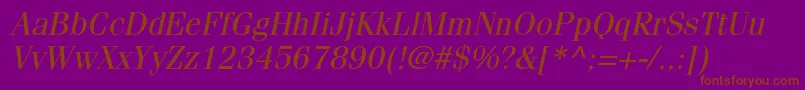 FenicestdOblique Font – Brown Fonts on Purple Background