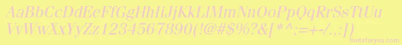 FenicestdOblique Font – Pink Fonts on Yellow Background