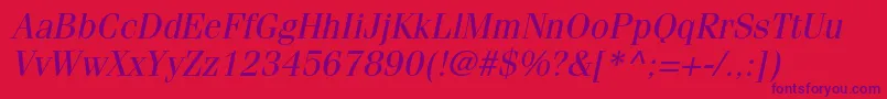 FenicestdOblique Font – Purple Fonts on Red Background