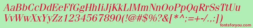 FenicestdOblique Font – Red Fonts on Green Background