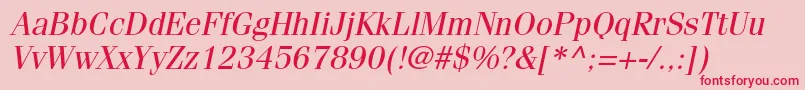 FenicestdOblique Font – Red Fonts on Pink Background