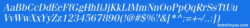 FenicestdOblique Font – White Fonts on Blue Background