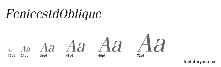Размеры шрифта FenicestdOblique