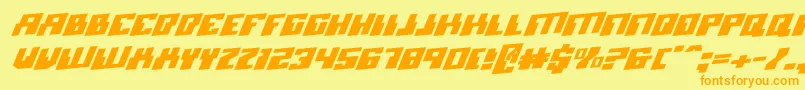 Micronianroi Font – Orange Fonts on Yellow Background