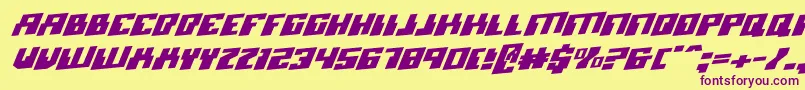 Micronianroi Font – Purple Fonts on Yellow Background