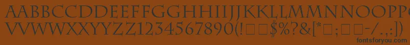 フォントSenatusSsi – 黒い文字が茶色の背景にあります